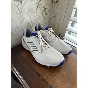 Size 10 Mens Adidas ZG23 Waterproof 6-Spike Golf Shoe White/Blue GW1179